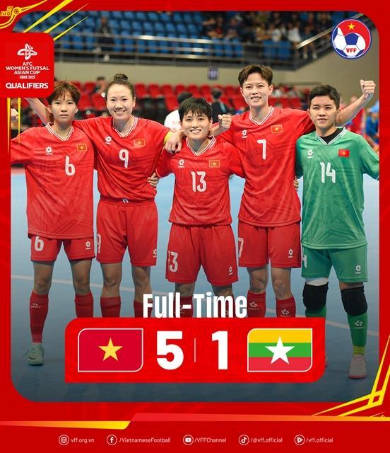 Việt Nam beat Myanmar in 2025 AFC Womens Futsal Asian Cup Qualifiers