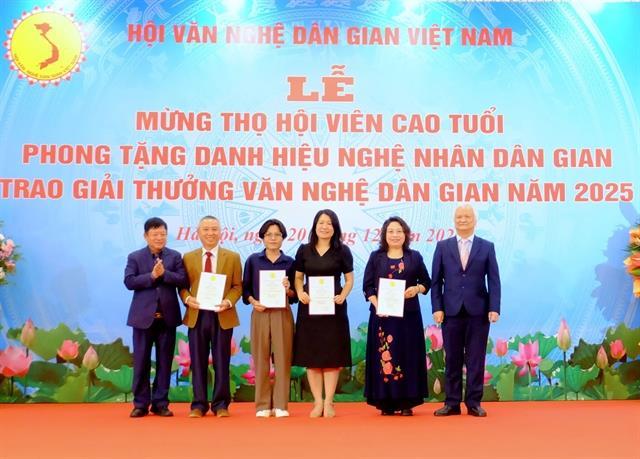 Folk art works honoured, individuals receive Artisan title