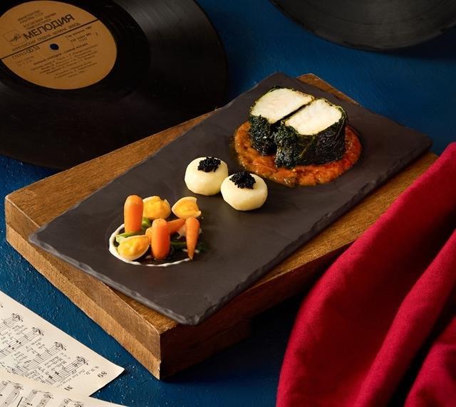 Baked Grouper Roll with Kale