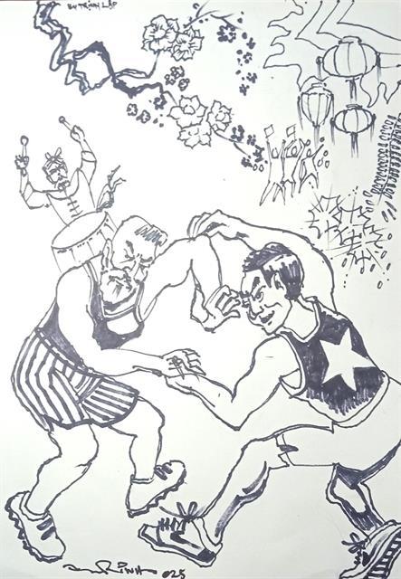 Bridging cultures: international wrestlers at local village festivals