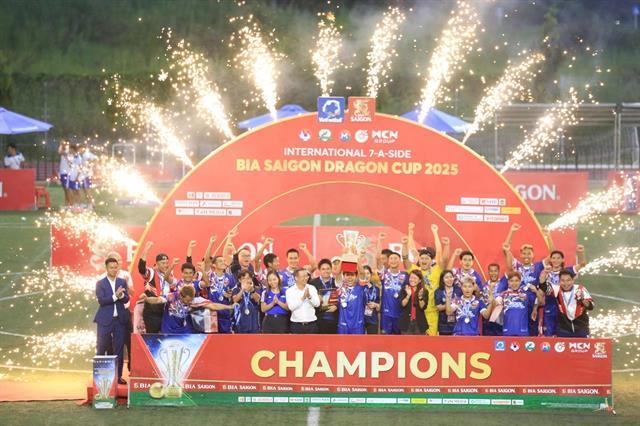 Thailand lift International Seven-a-side Football Tournament trophy