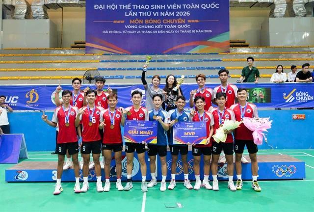 Tra Vinh University, Danang Sport University win NUC volleyball titles