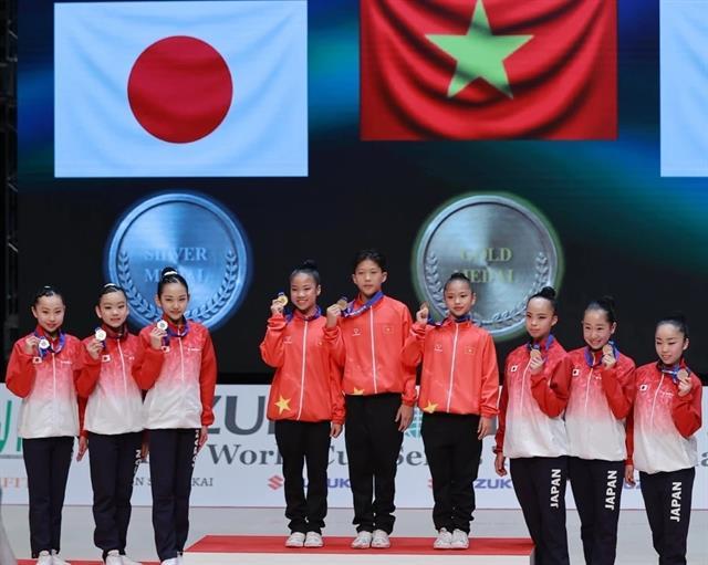 Vietnamese youths win gold medals at Aerobics World Cup