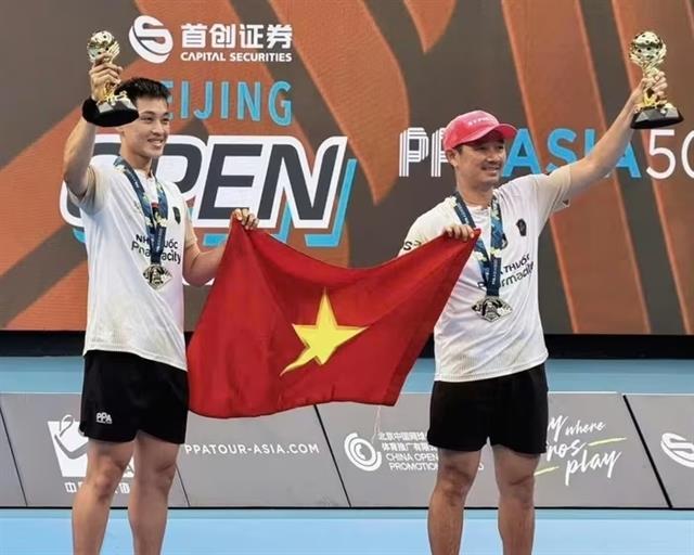 Vietnamese pickleball players win mens doubles at PPA Asia 500 Beijing Open