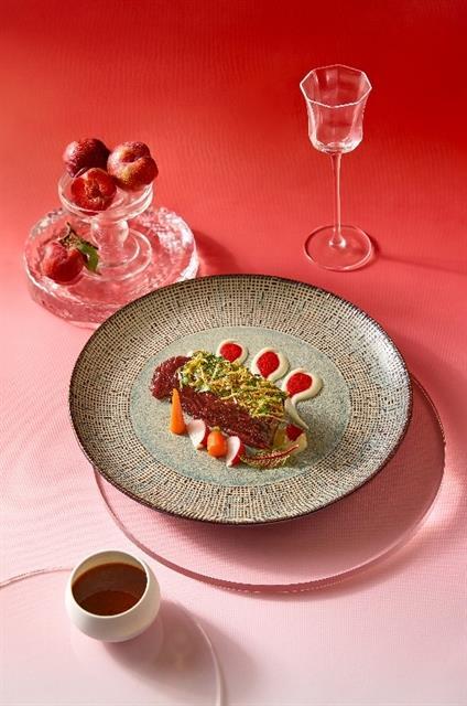Port-braised beef short rib with plum glaze