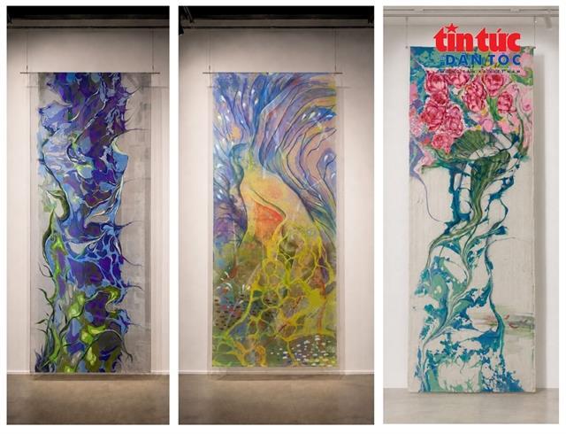 New exhibition layers memory through water, silk and paper