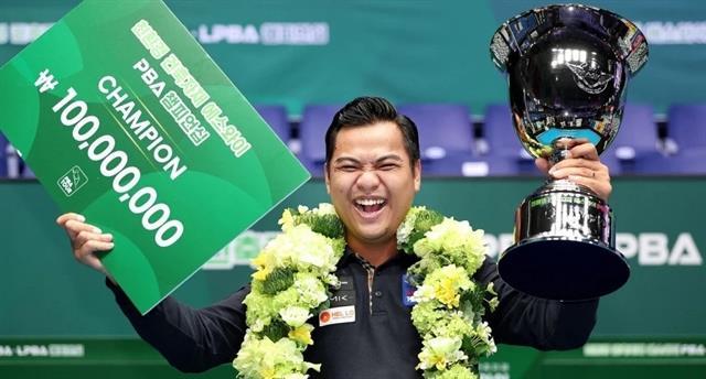 Vietnamese cueist stages stunning comeback to win billiards title in South Korea